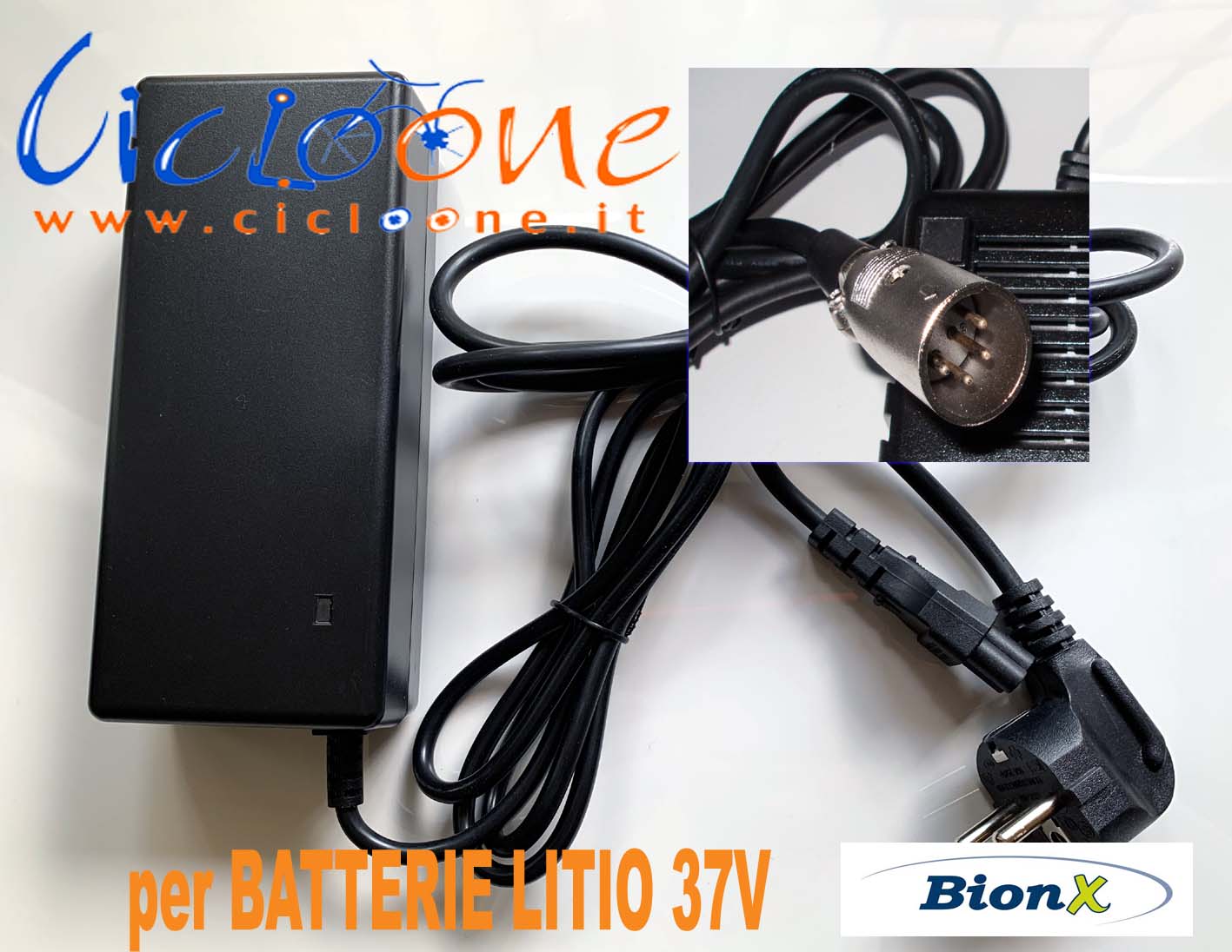 Carica Batterie per batteria BionX 37V con connettore 4 Pin » Cicloone